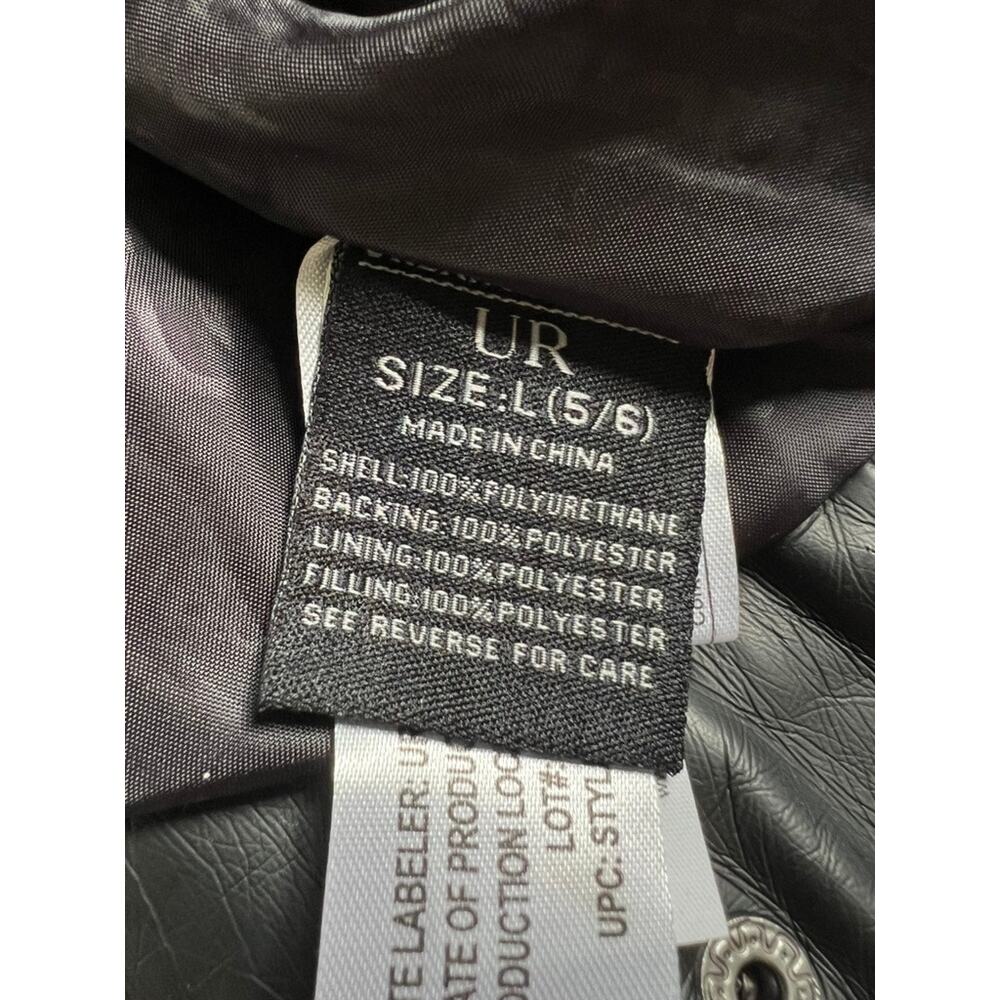 Urban Republic Kids Faux Leather Moto Biker Jacket Black Ribbed NEW (size 5/6) - Picture 6 of 10